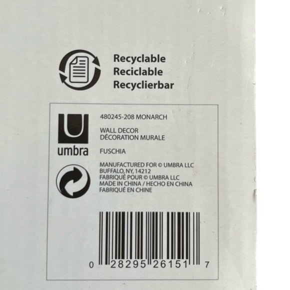 NIP Umbra Pink Butterflies Wall Decor Set of Six - Picture 6 of 8